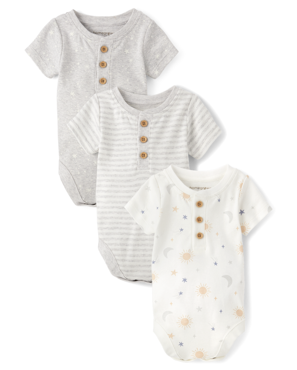Baby Star Bodysuit 3-Pack - Homegrown by Gymboree | Size 3-6 M | Cotton