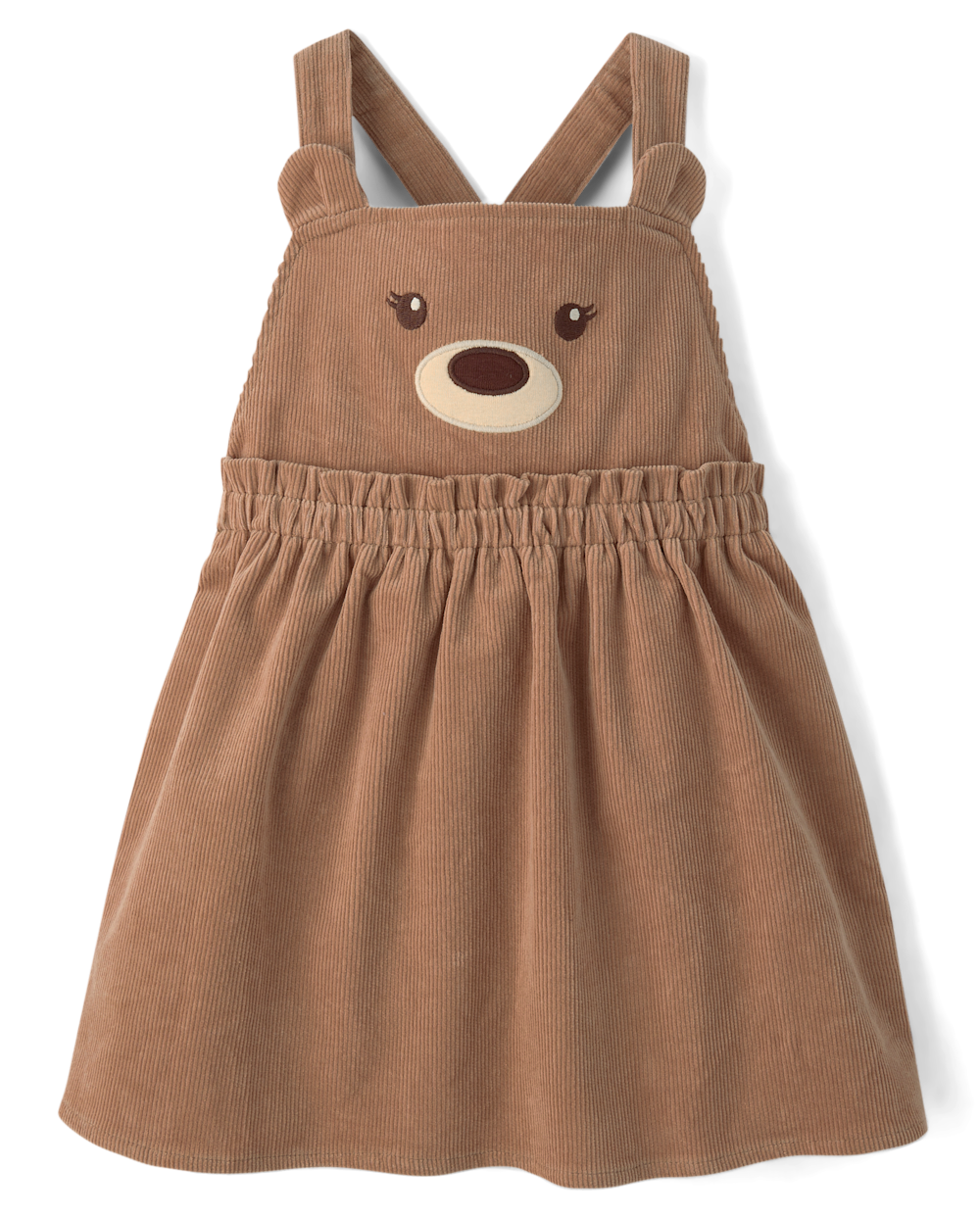 Gymboree | Girls | Applique Bear Corduroy Jumper - First Frost in Brown | Size 4T | Polyester/Cotton/Spandex