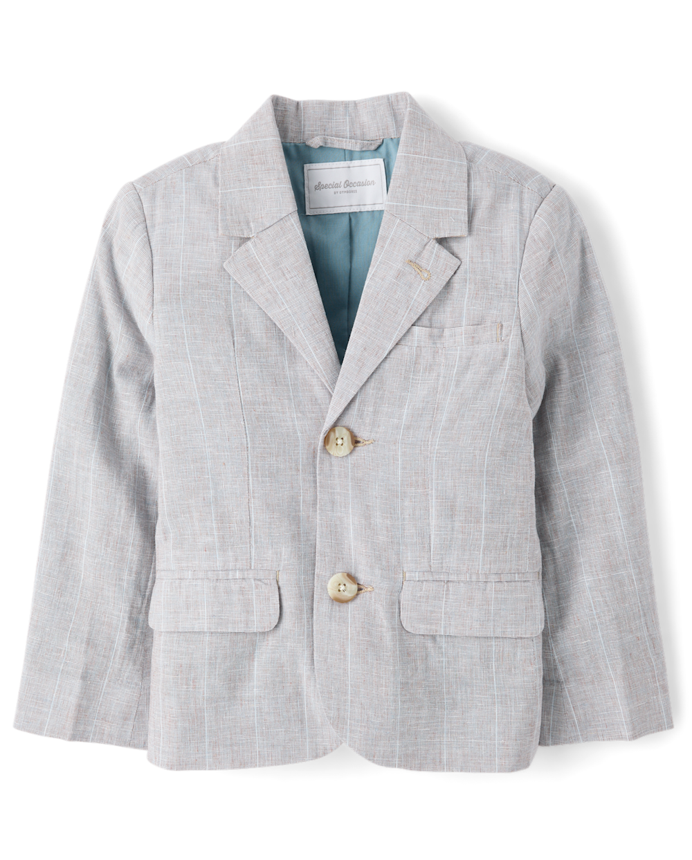 Gymboree | Boys | Striped Linen-Blend Blazer - Special Occasions in Tan | Size 12-18 M | 100% Polyester