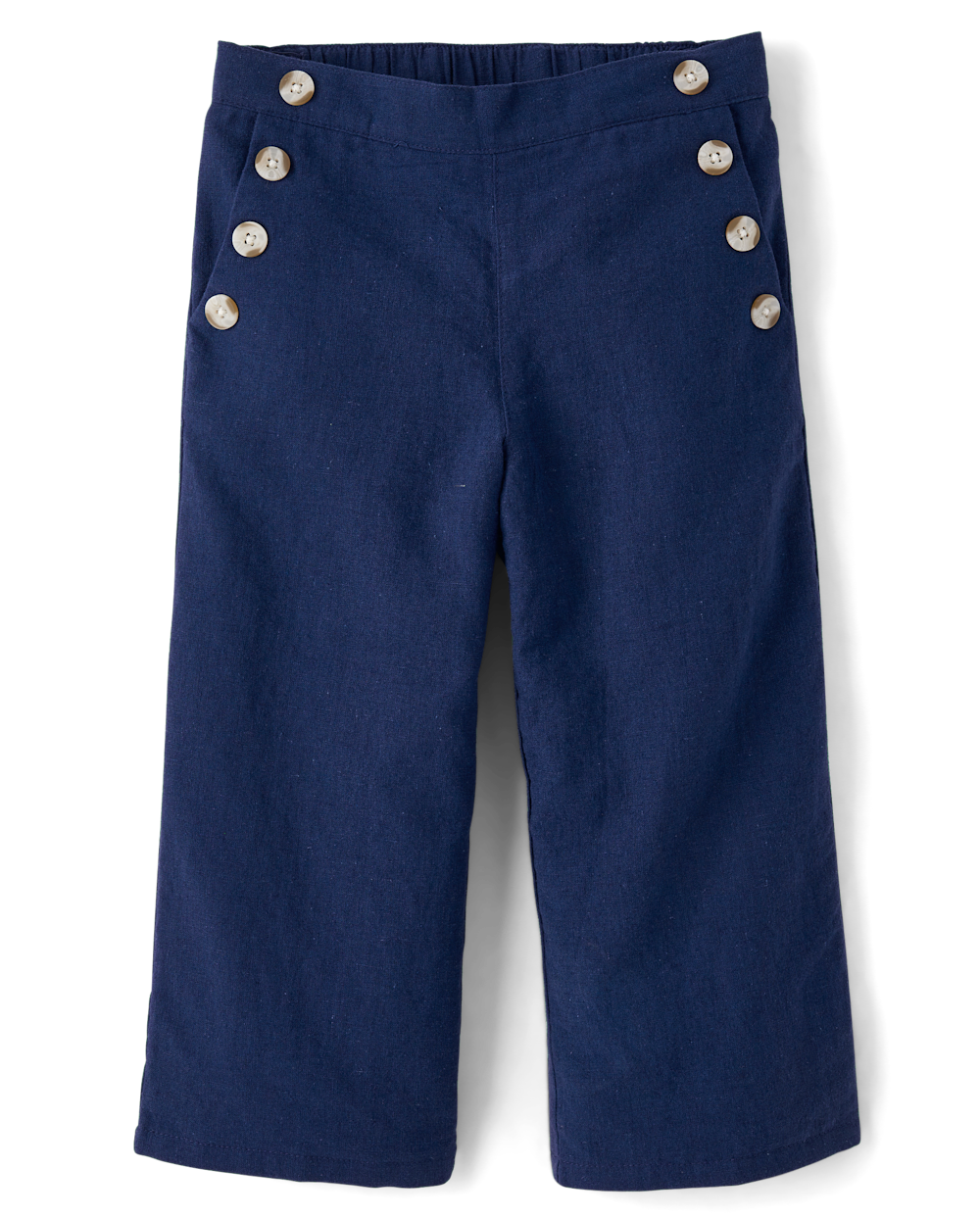 Gymboree | Girls | Button Linen-Blend Sailor Pants - Linen Shop in Blue | Size 4T