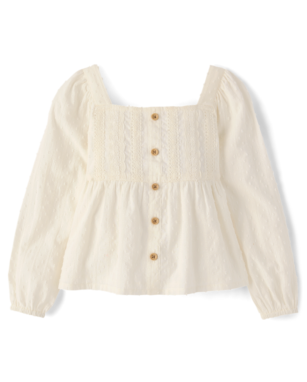 Gymboree | Girls | Embroidered Eyelet Clip Dot Button Up Shirt - Driftwood Bay in White | Size 5T | 100% Cotton