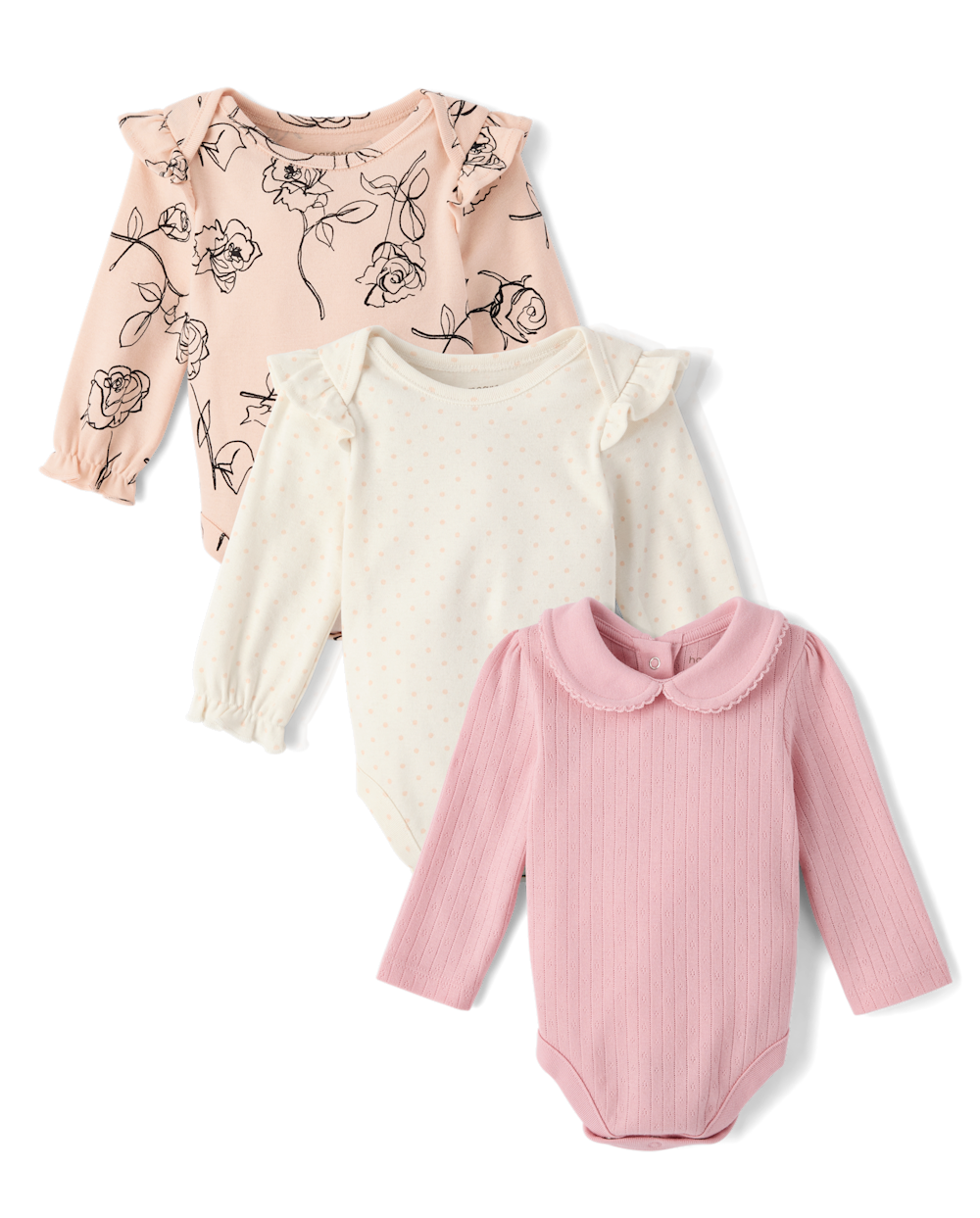 Girls | Baby Rose Bodysuit 3-Pack - Homegrown By Gymboree in Orange | Size 0-3 M | Cotton
