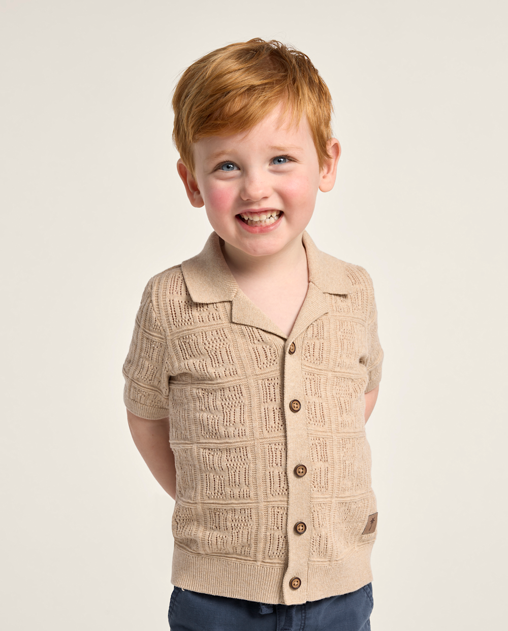 Gymboree | Boys | Stitched Sweater Polo - Driftwood Bay in Gray | Size 6 | 100% Combed Cotton
