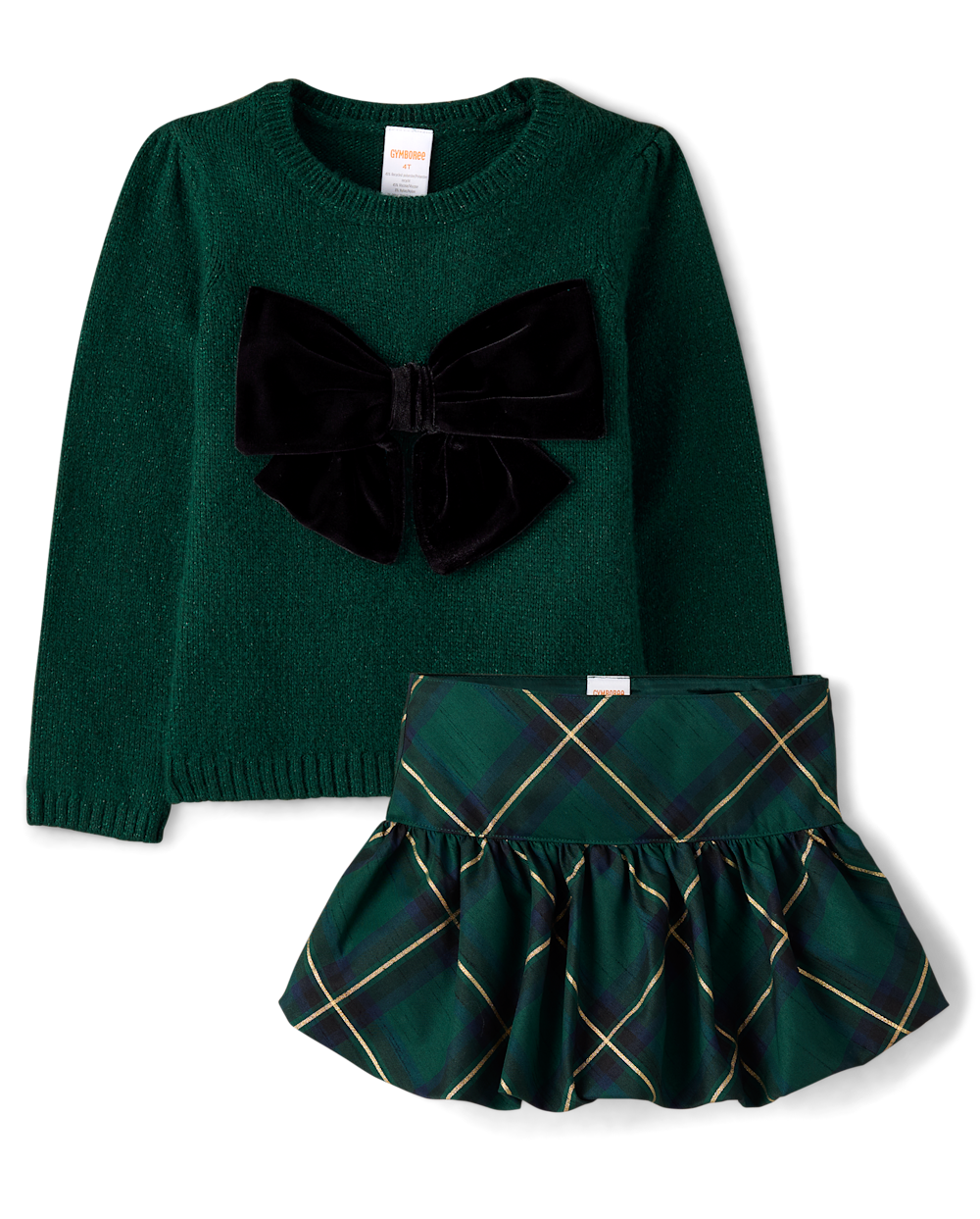 Gymboree | Girls | Oversized Bow Sweater And Bubble Skirt 2-Piece Outfit Set – Royal Christmas in Green | Size 3T | 100% Polyester Gymboree | Girls | Oversized Bow Sweater And Bubble Skirt 2-Piece Outfit Set – Royal Christmas in Green | Size 3T | 100% Polyester