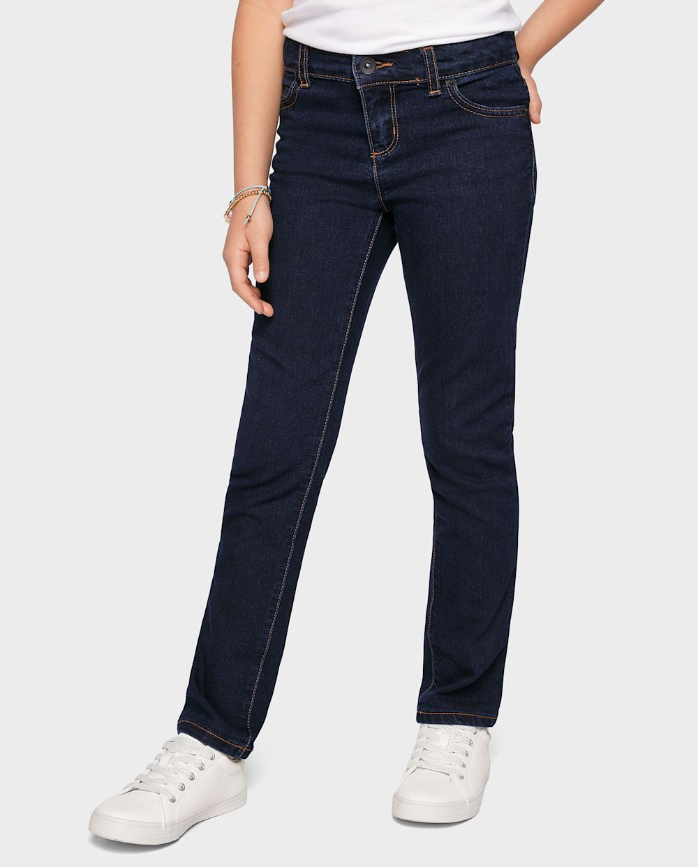 The Childrens Place Girls Basic Skinny Jeans in Blueberry Wash | Size 14 | Cotton/Polyester