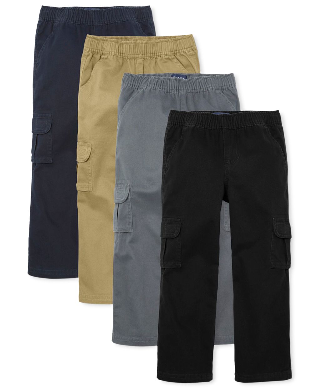 The Childrens Place Boys Uniform Pull On Cargo Pants 4-Pack