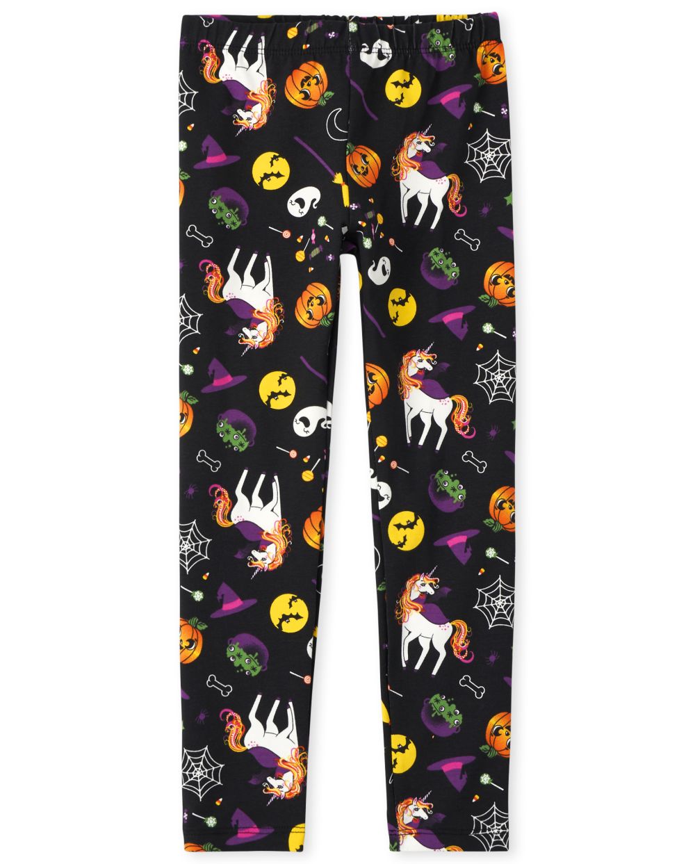 The Childrens Place Girls Halloween Leggings in Black | Size XL (14) | Cotton