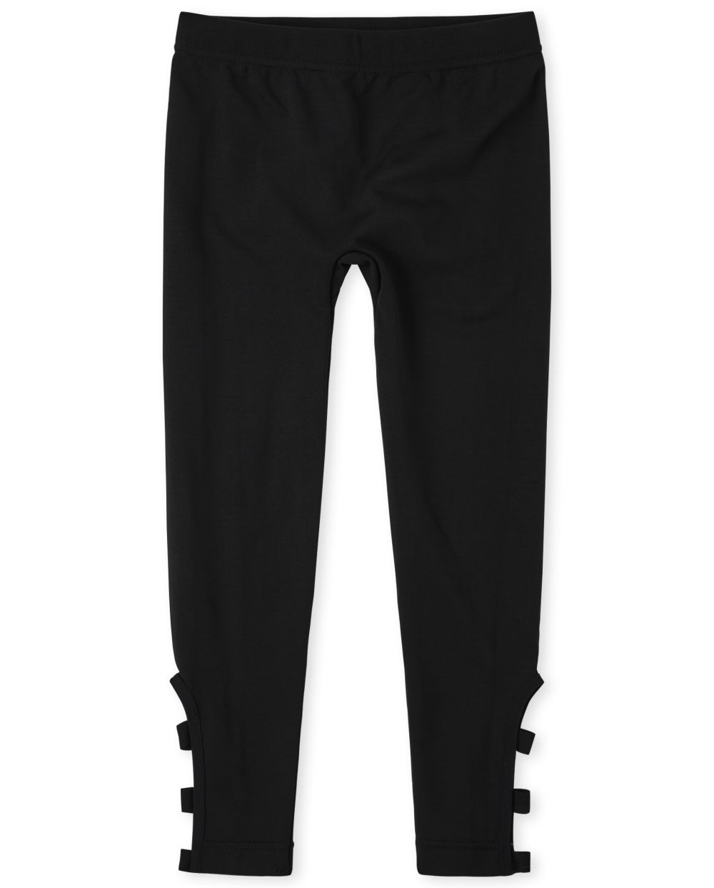 The Childrens Place Girls Lace-Up Fleece Lined Leggings in Black | Size Small (5/6)