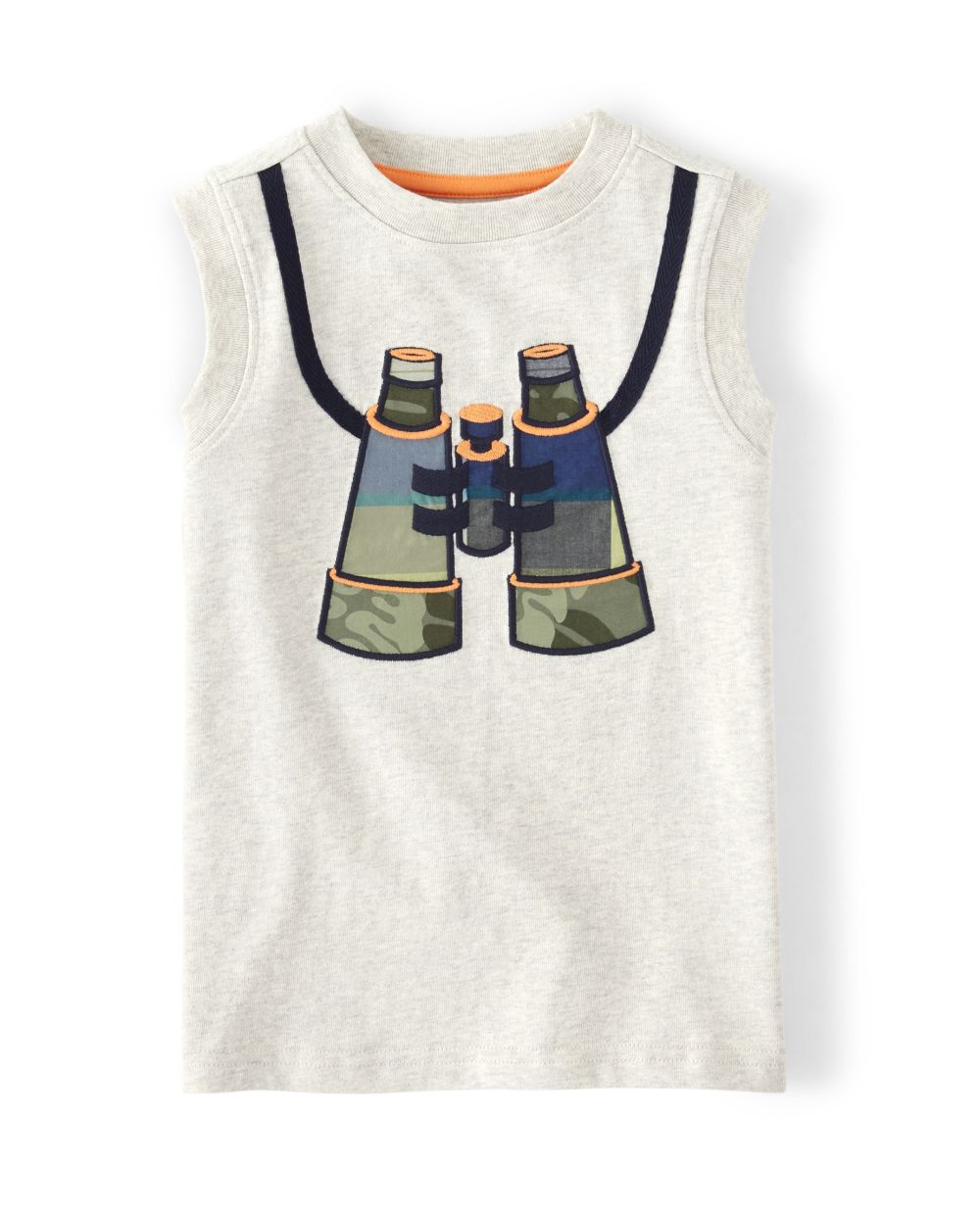 Camiseta sin mangas con binoculares bordados para niño - Summer Safari