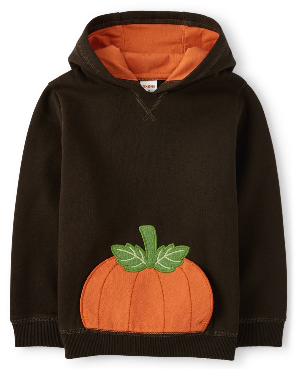 popular matching sibling fall outfits, brown and orange pumpkin hoodie