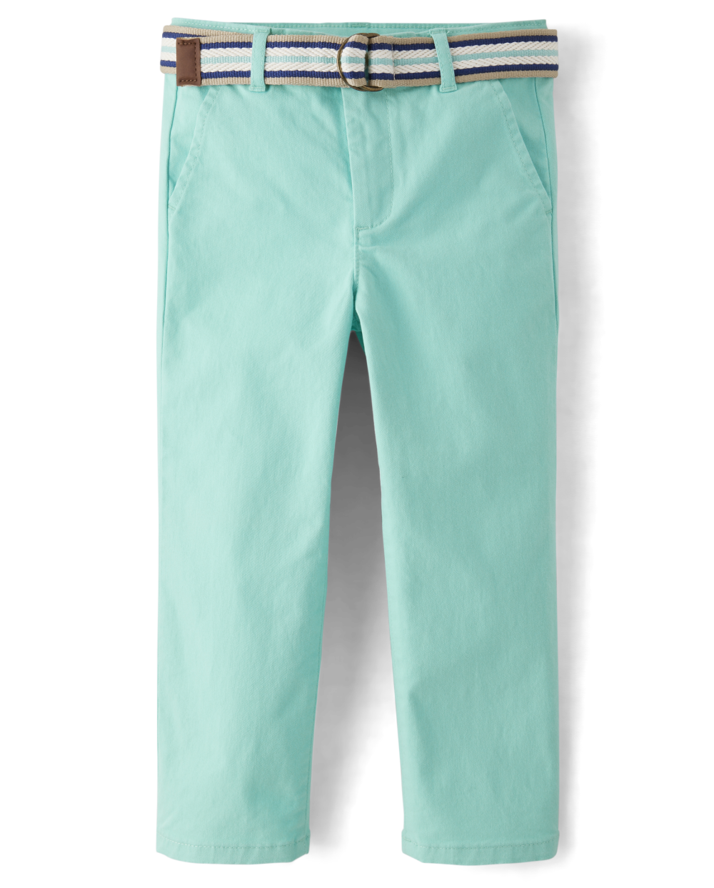 Boys Belted Chino Pants - Spring Celebrations - aqua