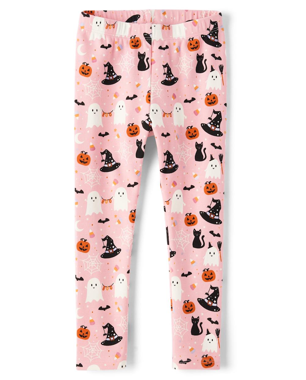 Girls Halloween Leggings - Halloween - fuzzy pink cl