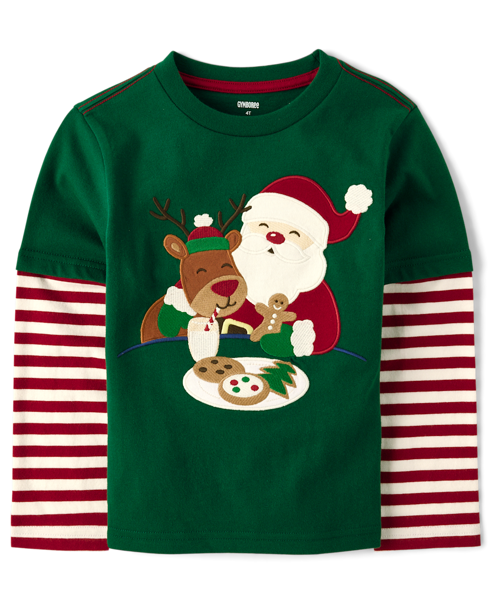 Boys Santa Layered Top - Holiday Express - noble forest