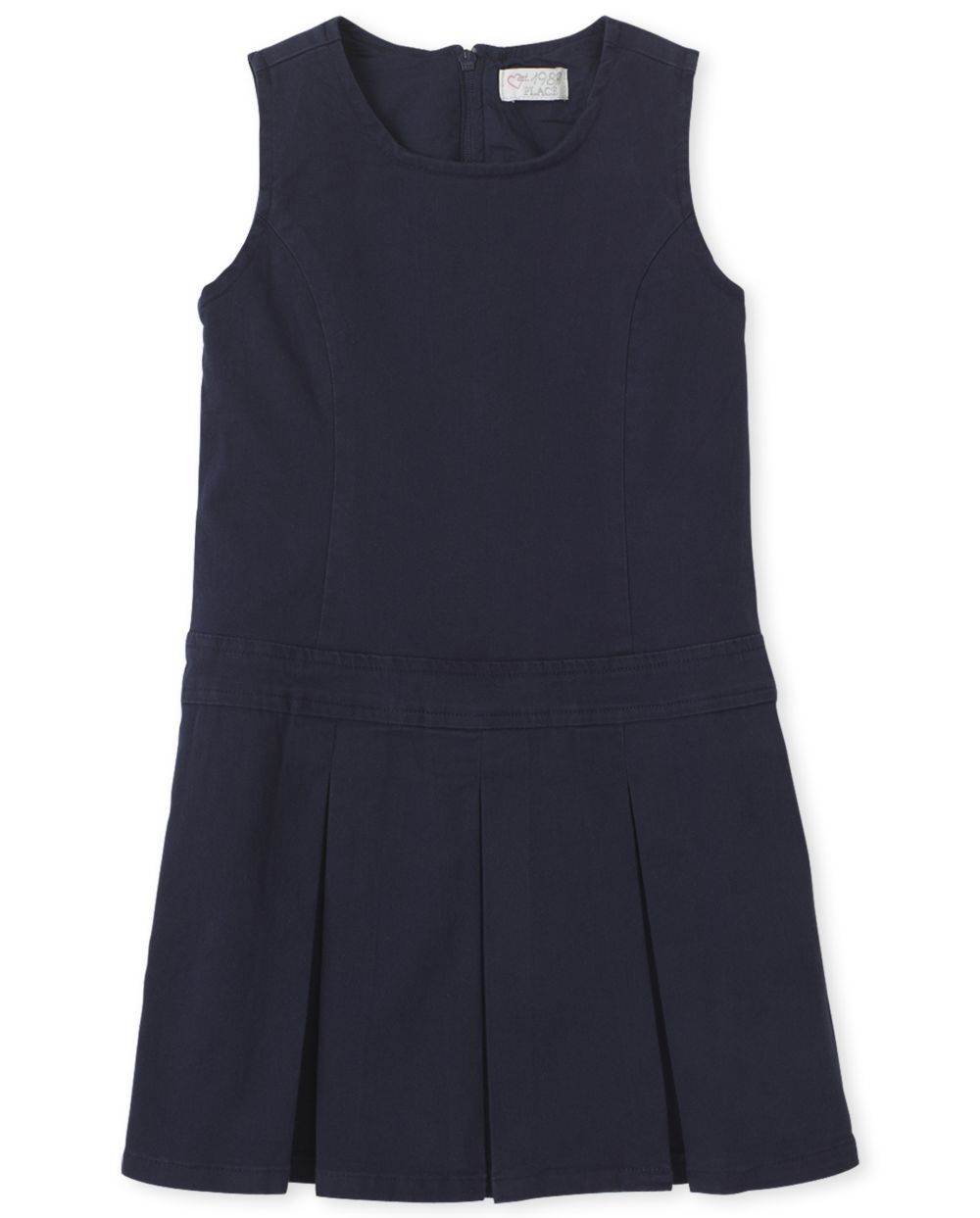 Girls Uniform Sleeveless Pleated Woven Jumper