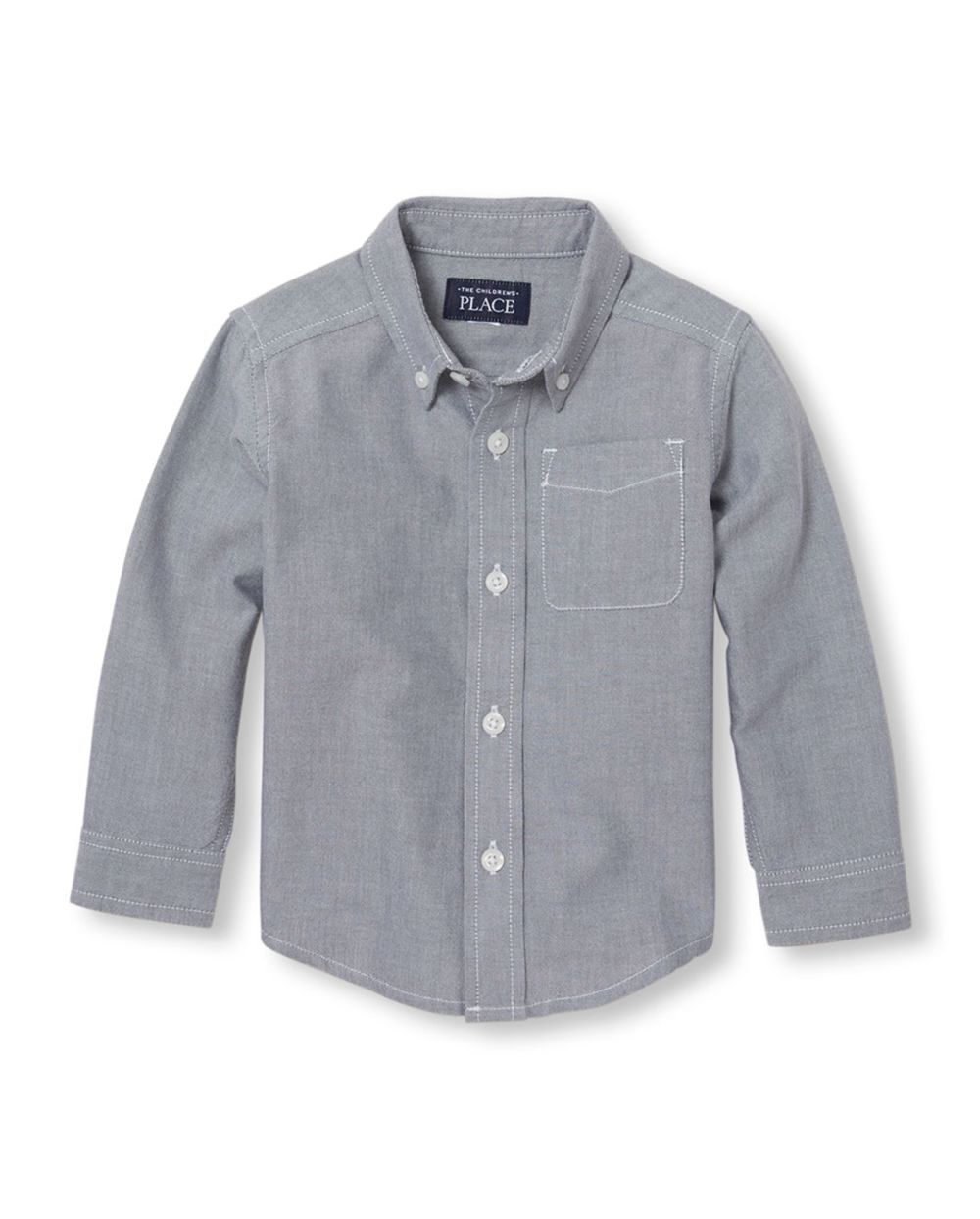 Toddler Boys Uniform Long Sleeve Oxford Button Down Shirt