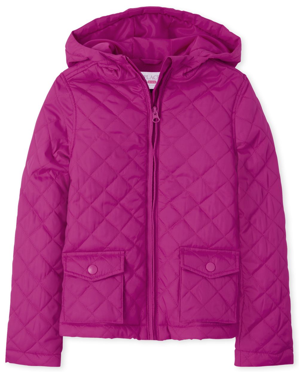 Girls Uniform Long Sleeve Quilted Hooded Jacket