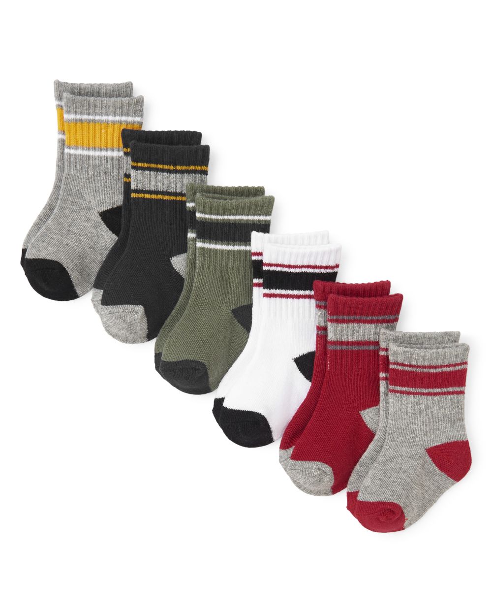 Baby Boys Athletic Striped Socks 6-Pack