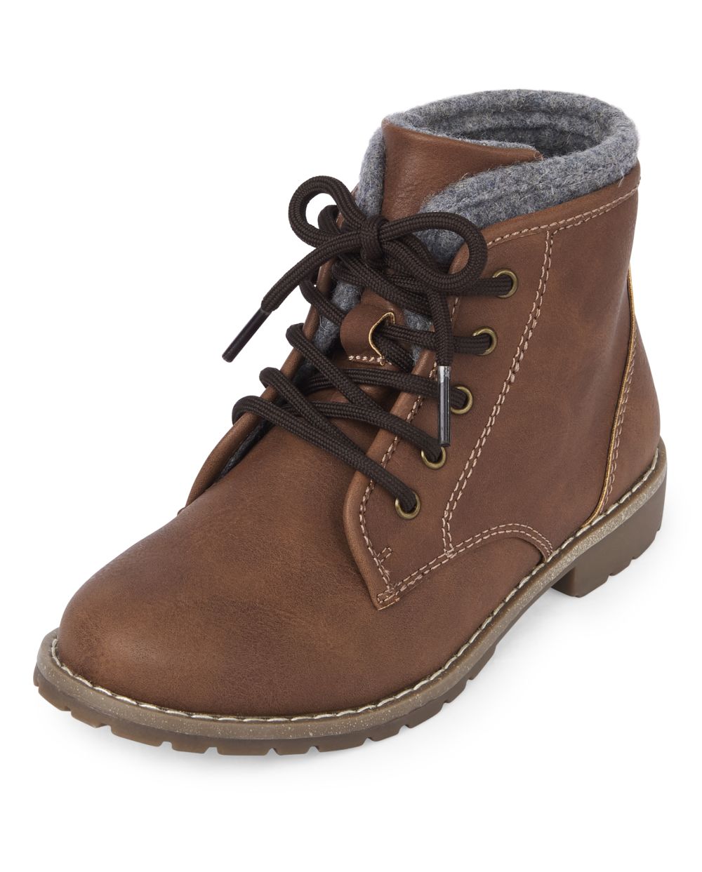 Boys Faux Leather Lace Up Boots