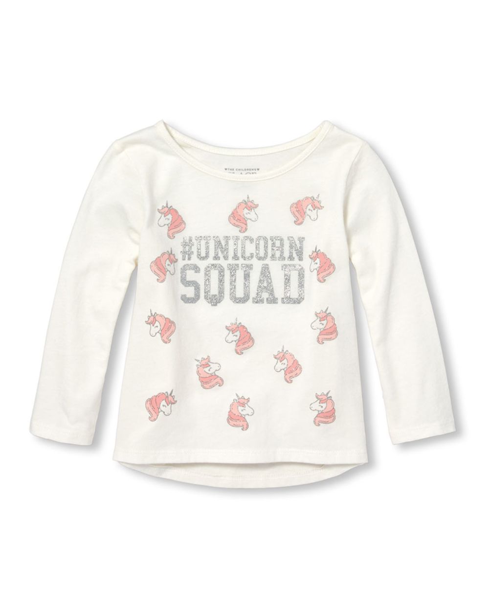 Baby And Toddler Girls Long Sleeve Glitter Graphic Top