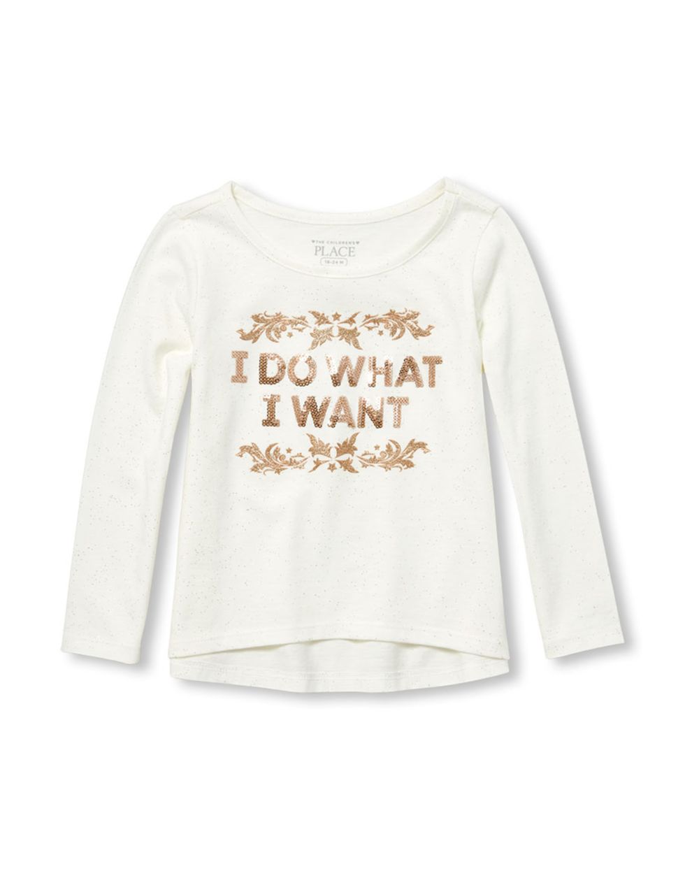 Baby And Toddler Girls Active Long Sleeve Embellished Graphic Top