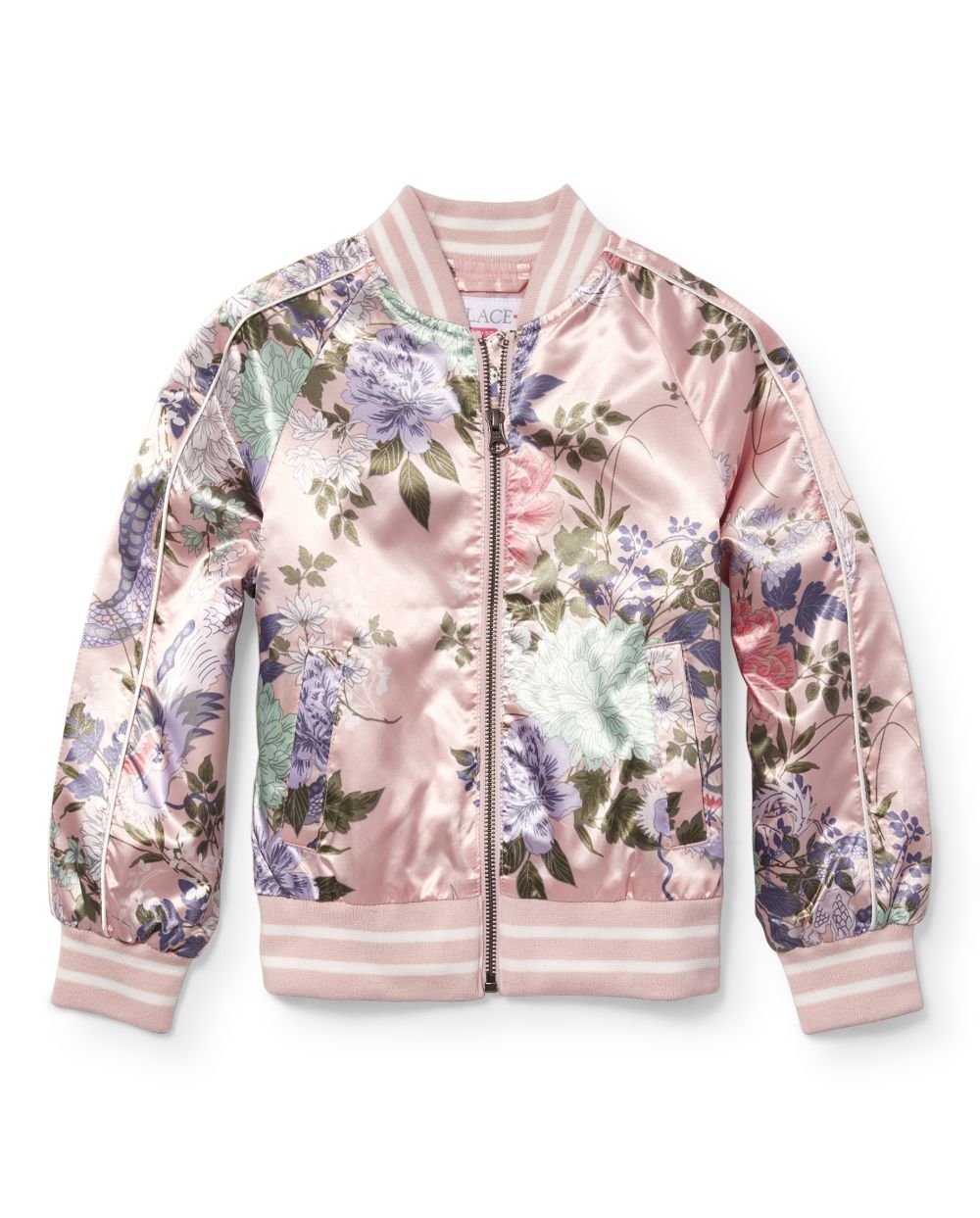Girls Floral Bomber Jacket