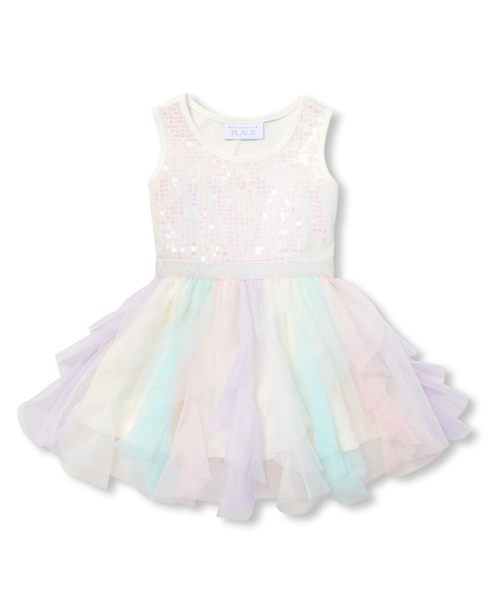 Baby And Toddler Girls Sleeveless Sequin Knit To Woven Tutu Dress