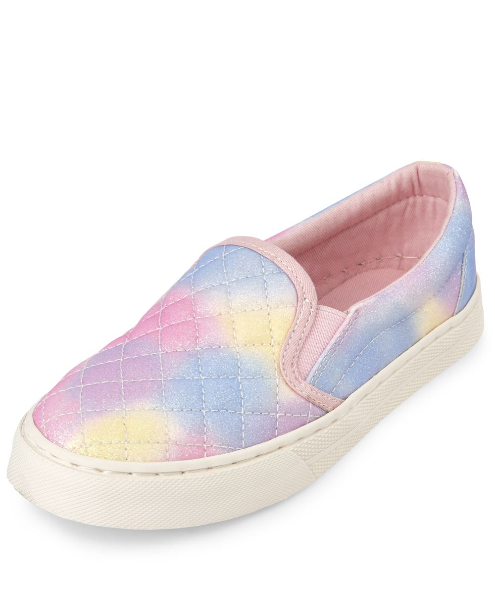pink quilted sneakers