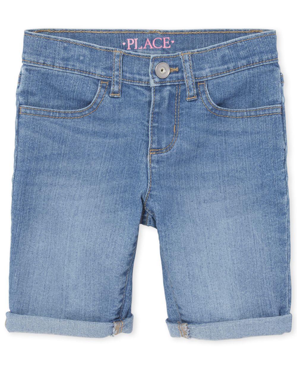 Girls Roll Cuff Denim Skimmer Shorts