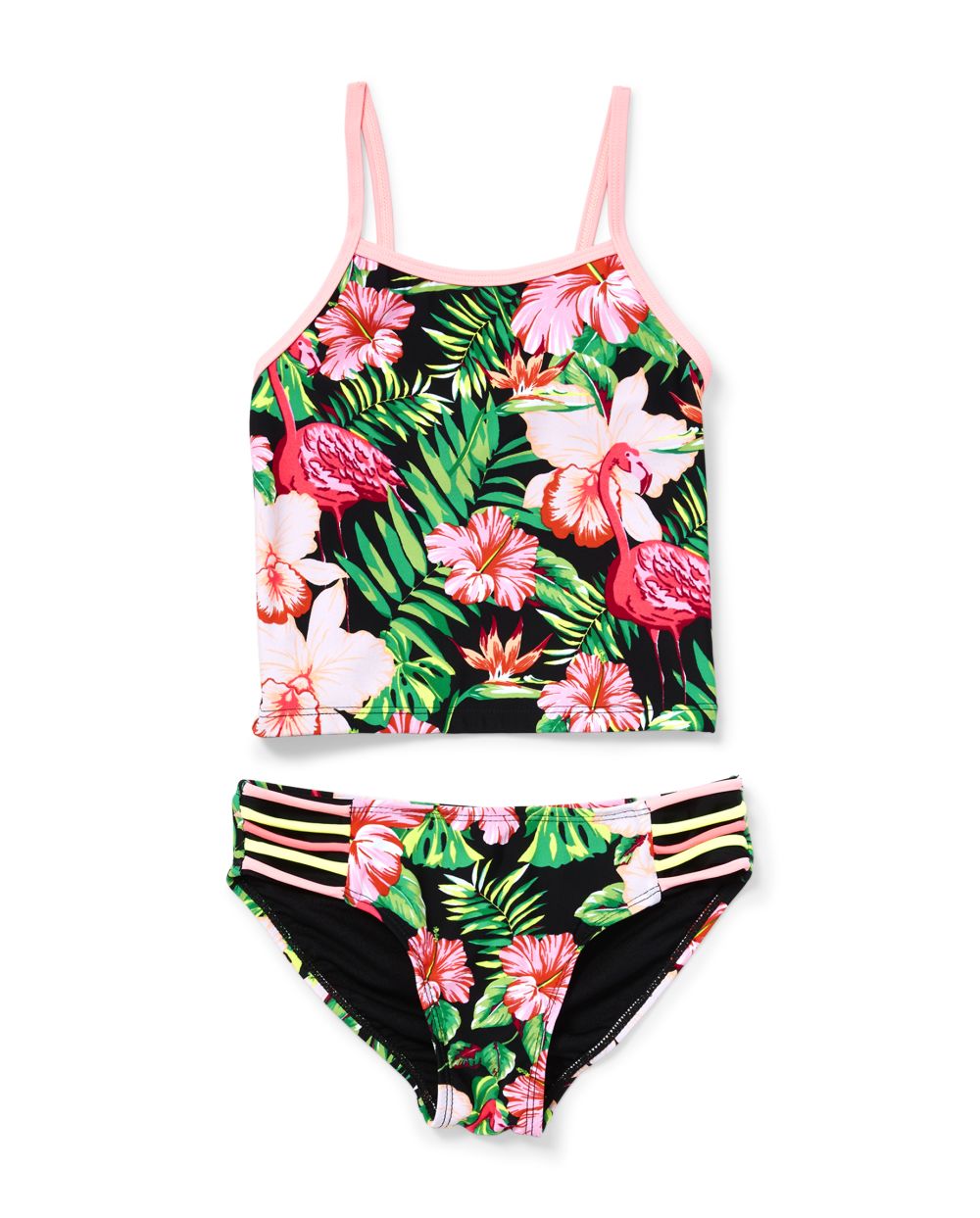 Girls Floral Print Tankini Swimsuit
