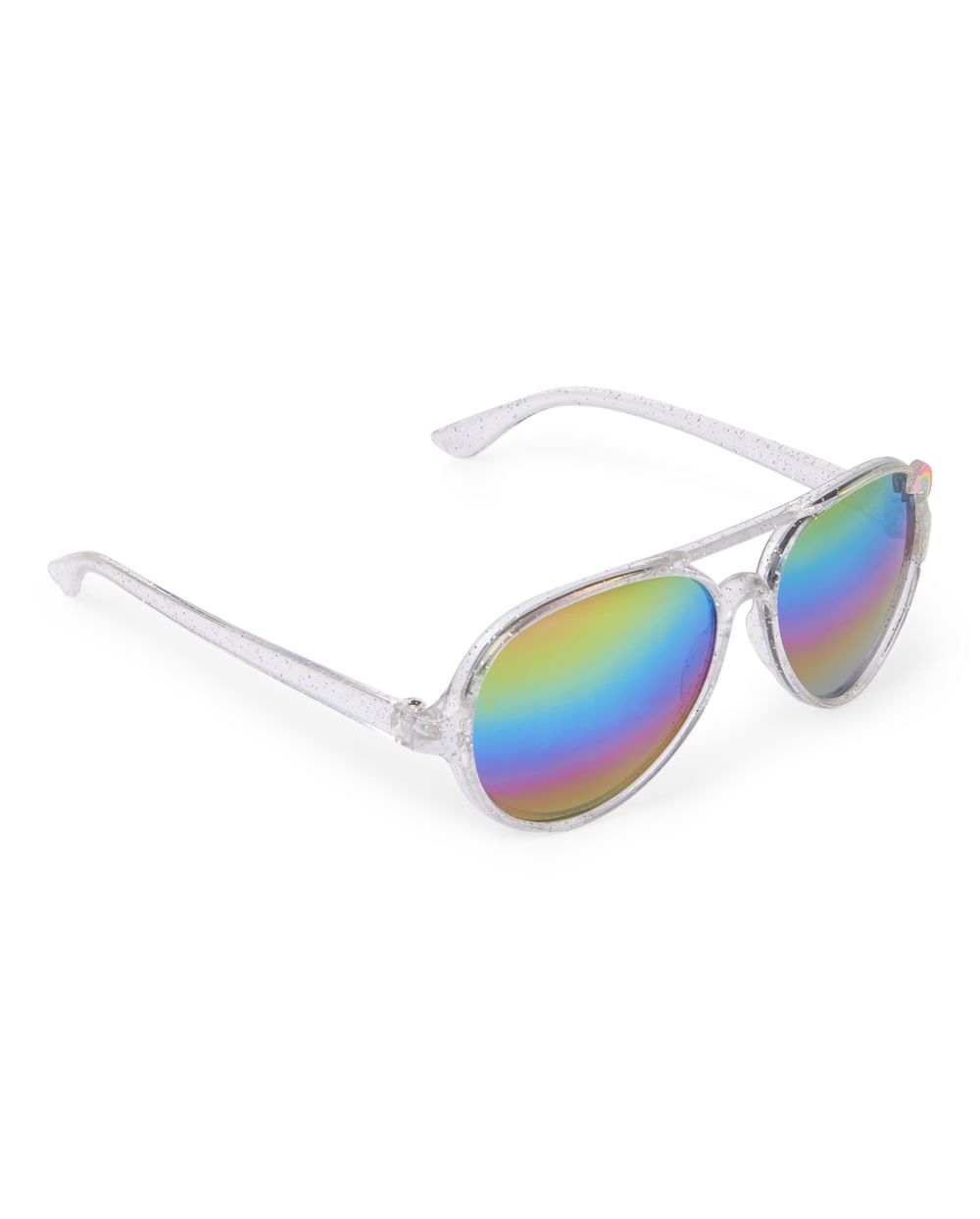 Toddler Girls Glitter Rainbow Aviator Sunglasses