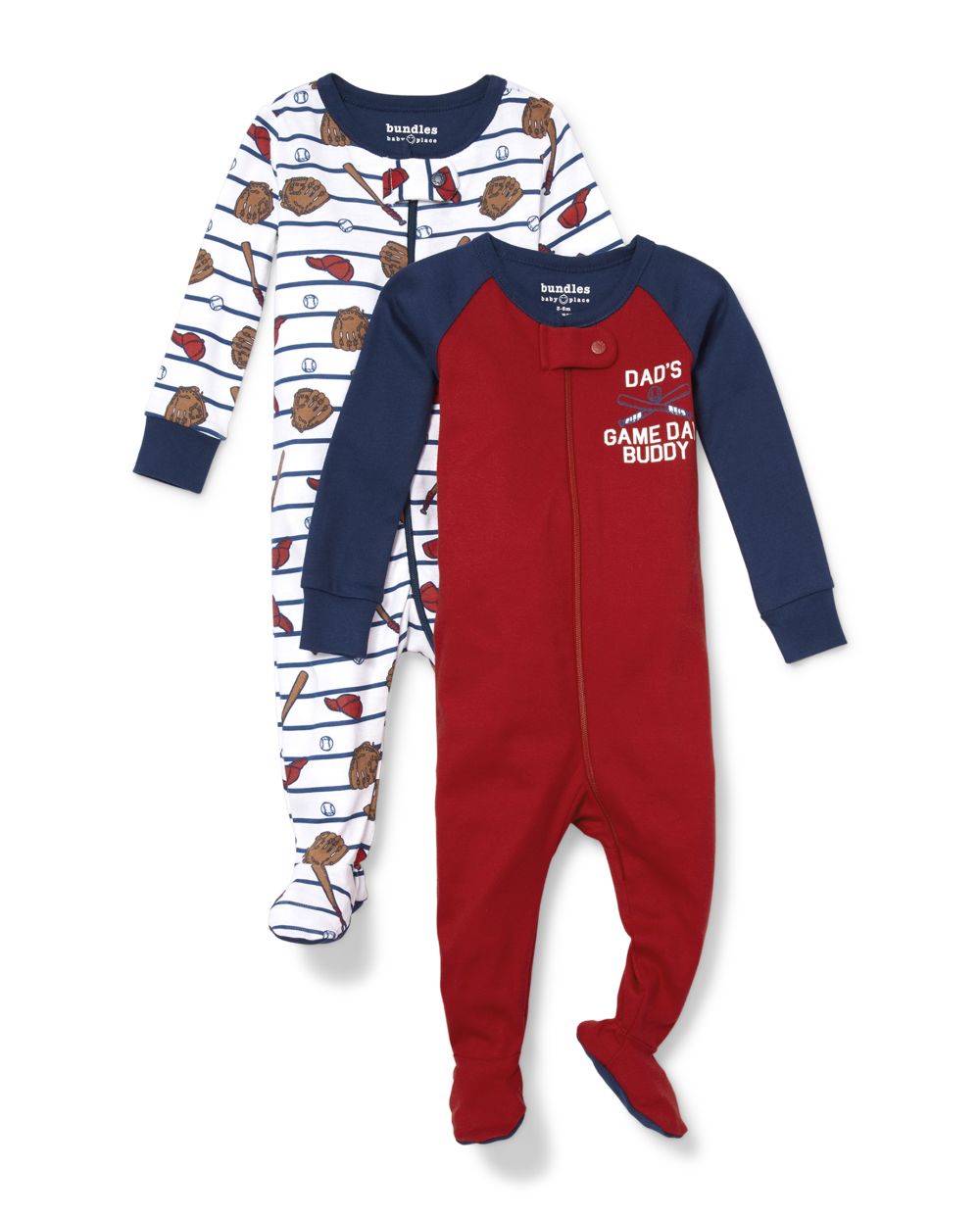 Baby And Toddler Boys Long Sleeve Baseball Snug Fit Cotton Footed One