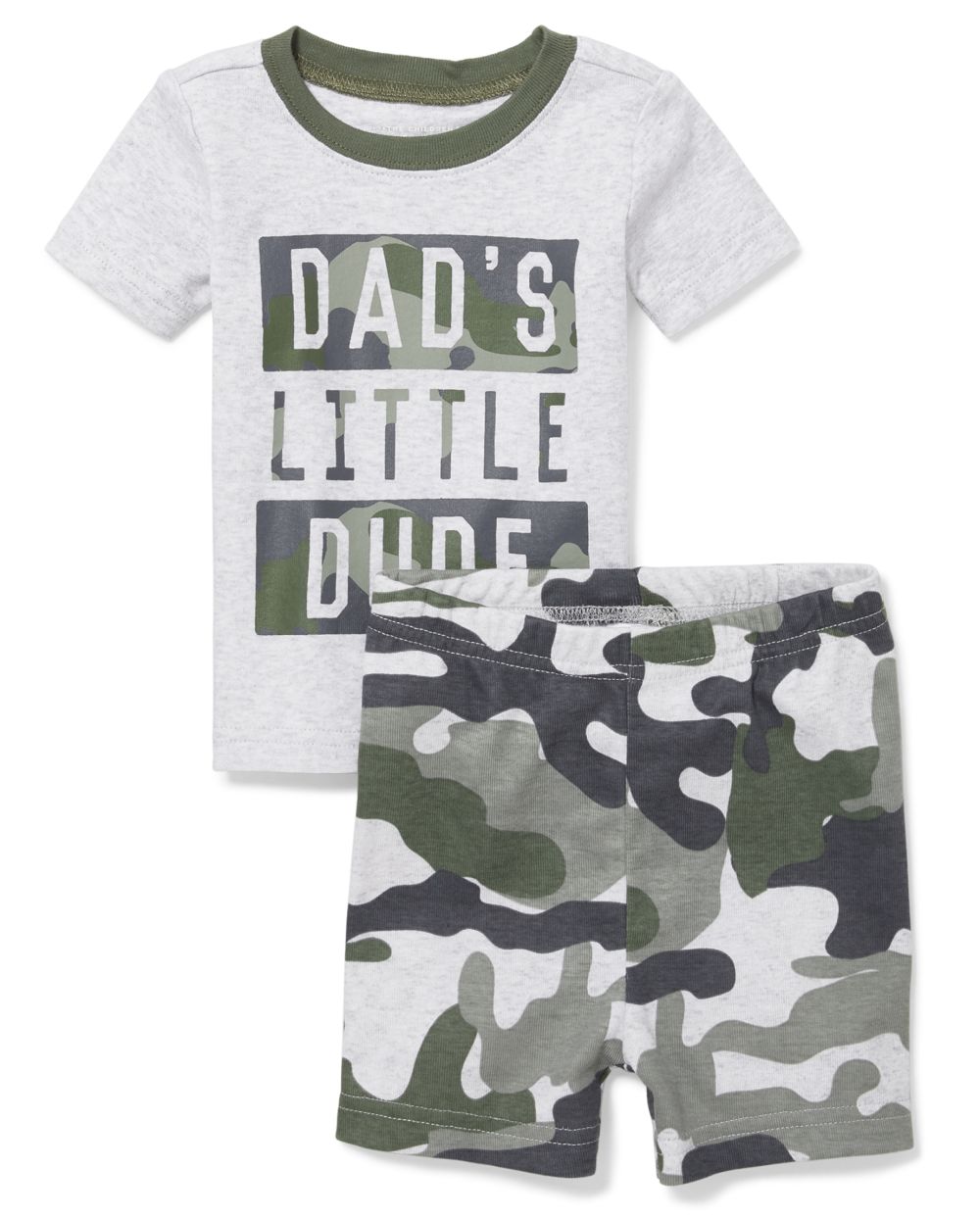 Baby And Toddler Boys Short Sleeve Camo 'Dad's Little Dude' Snug Fit