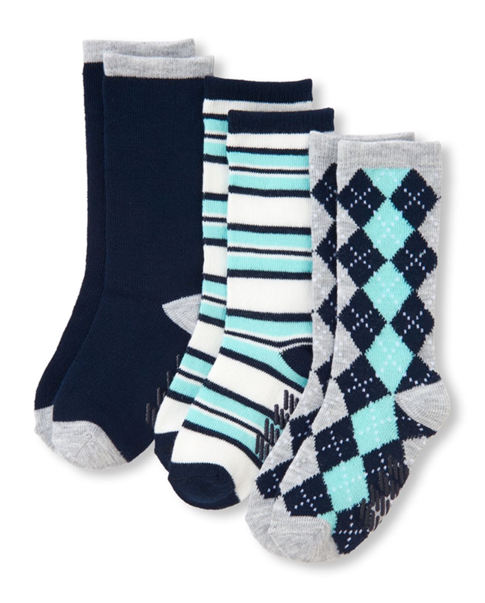 Toddler Boys Argyle Dressy Crew Socks 3Pack
