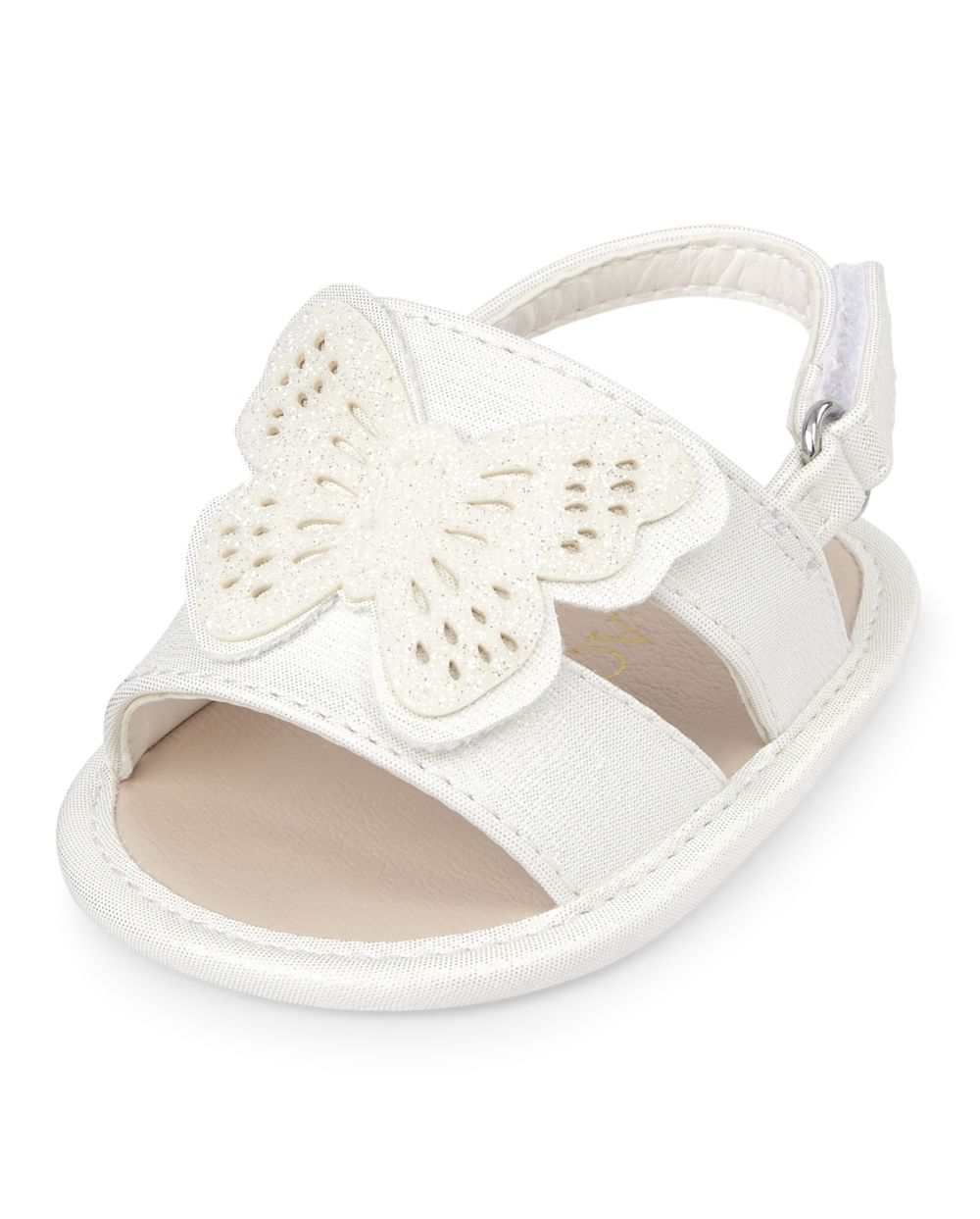 Baby Girls Glitter Butterfly Faux Leather Sandals