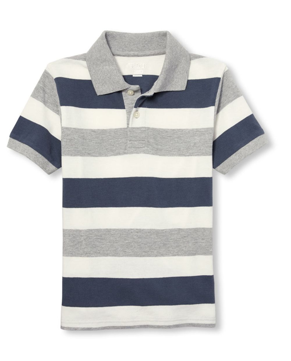 Boys Short Sleeve Rugby Striped Pique Polo