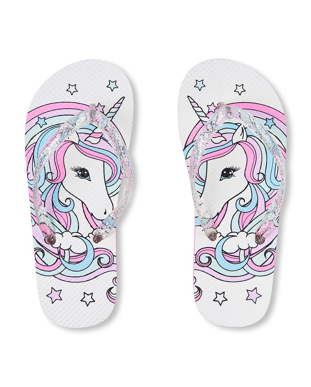 Girls Unicorn Flip Flops