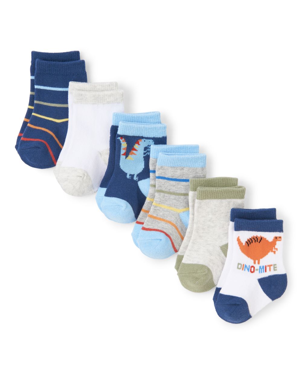 Baby Boys Dino Socks 6-Pack
