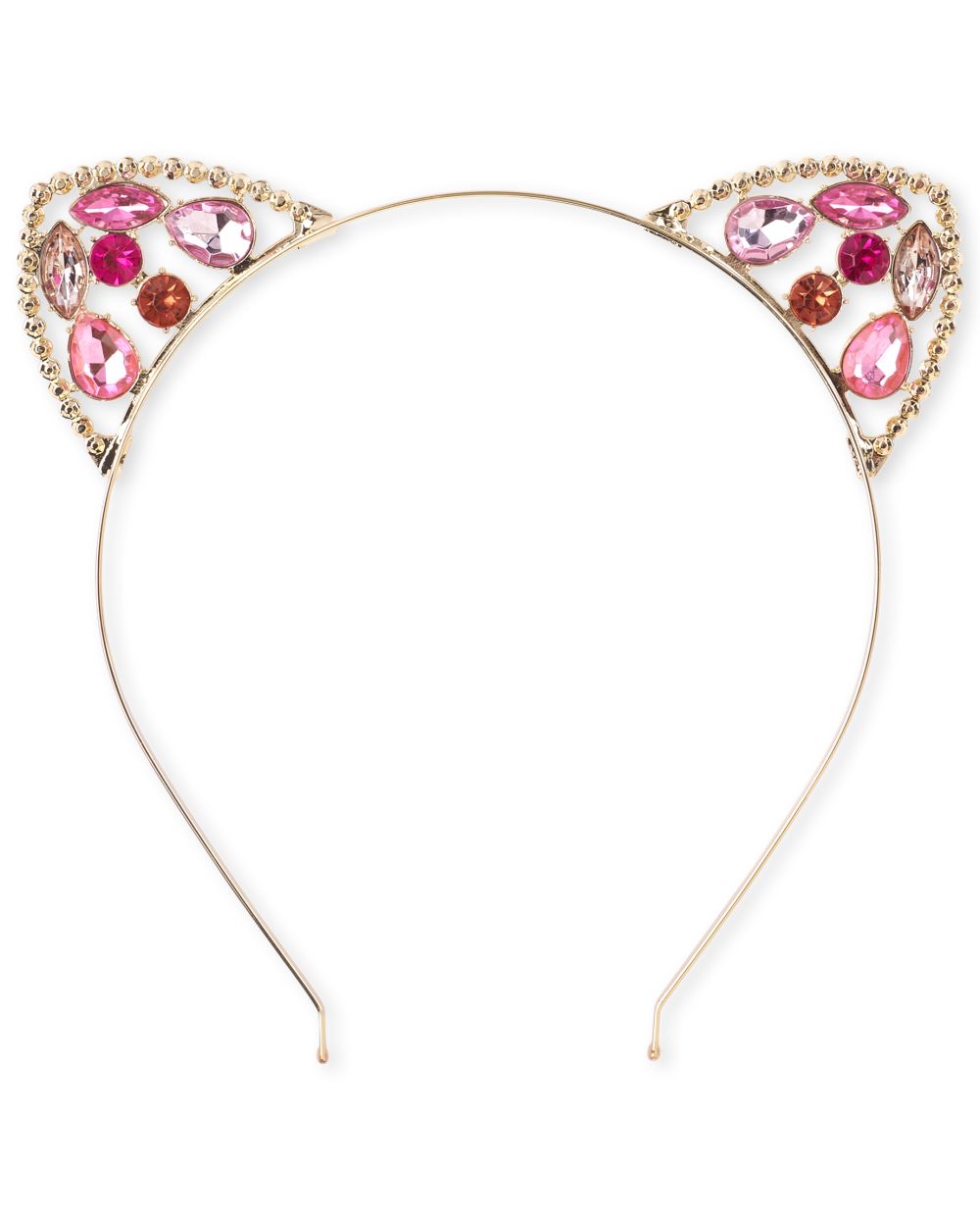 Girls Jeweled Cat Ears Metal Headband