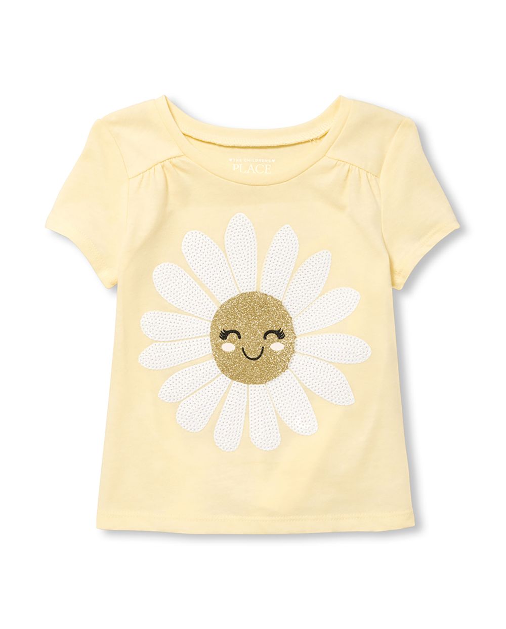 Baby And Toddler Girls Short Sleeve Embellished Graphic Top