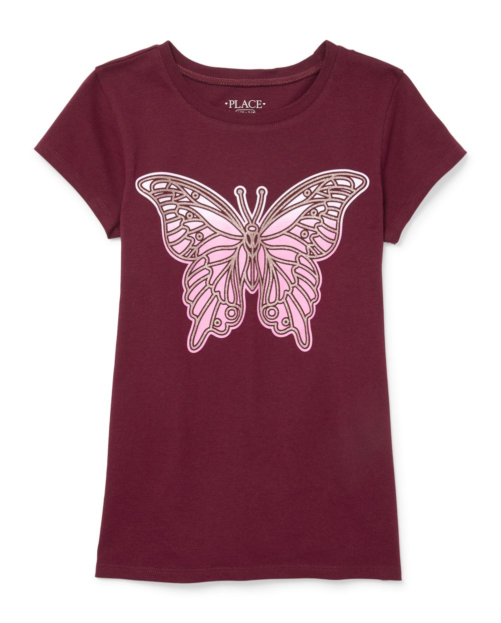 blue butterfly graphic tee