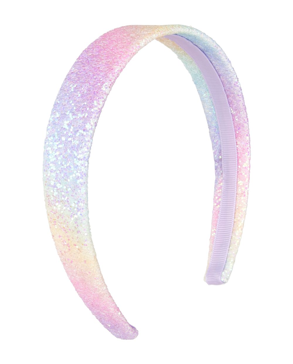 Girls Rainbow Glitter Wide Headband