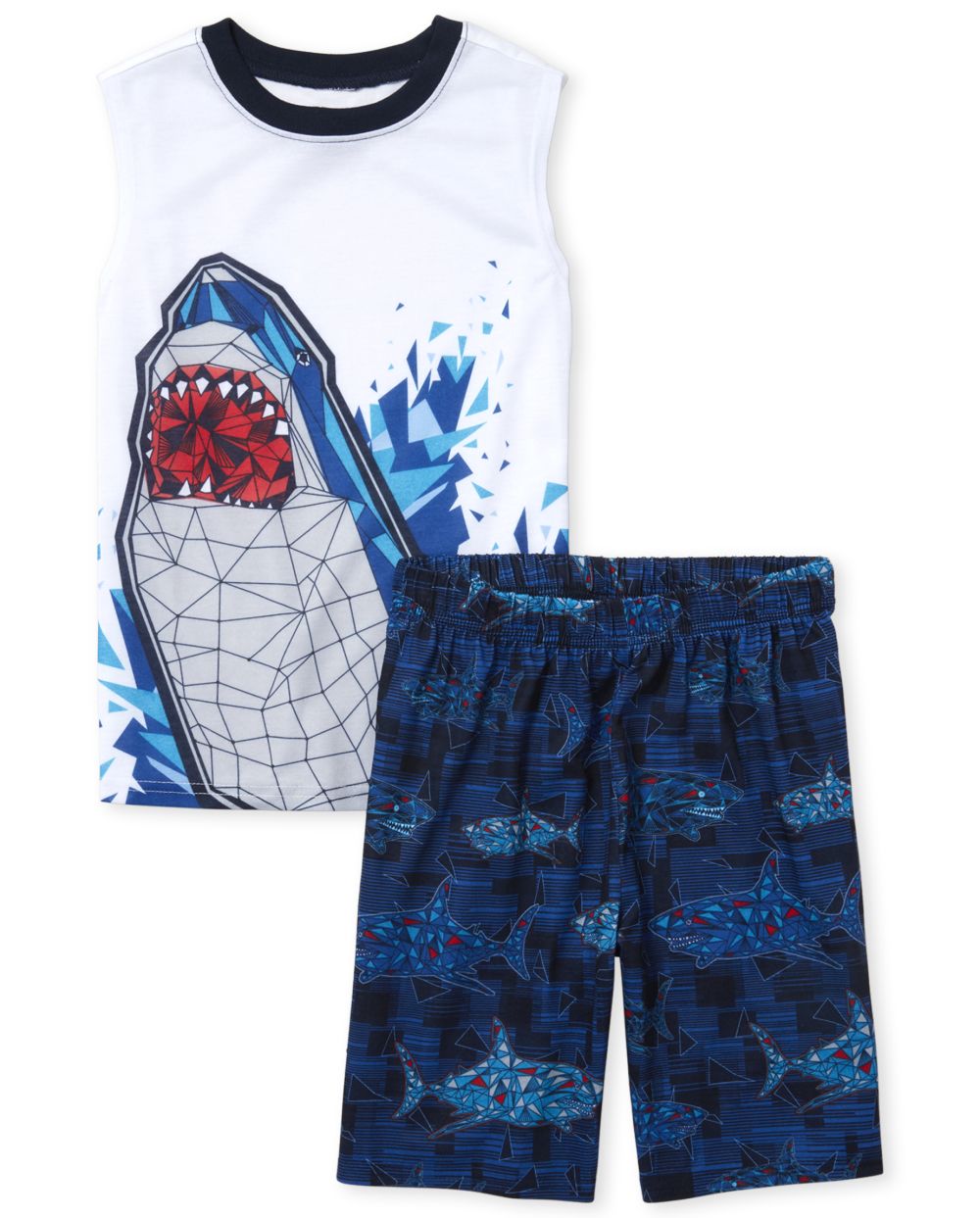 Boys Sleeveless Shark Pajamas