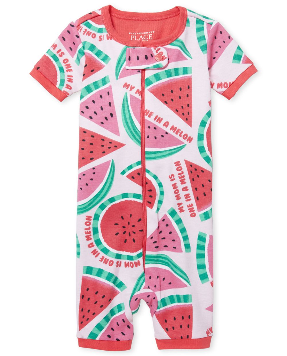 Baby And Toddler Girls Short Sleeve 'One In A Melon' Watermelon Print