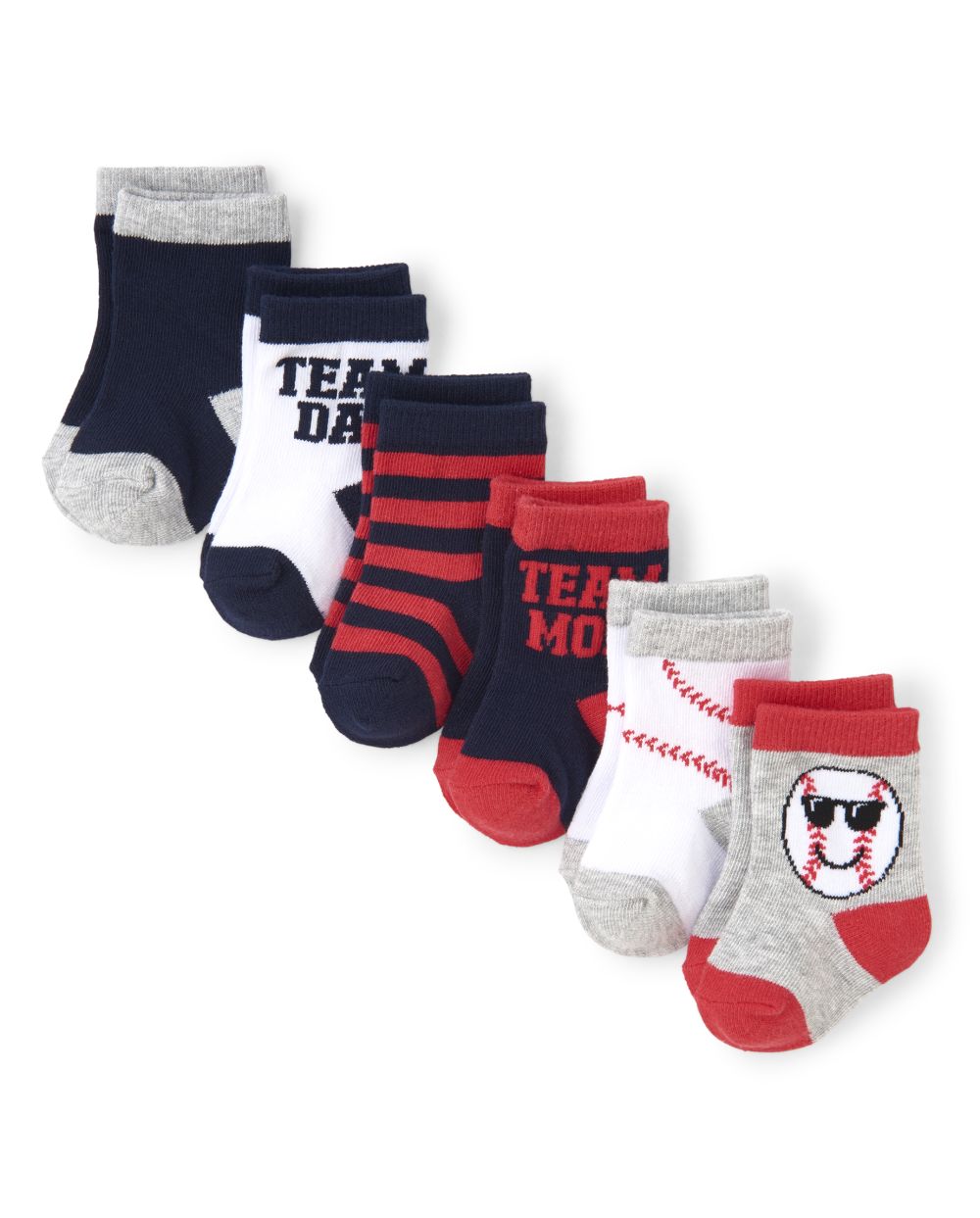 Baby Boys Baseball Socks 6Pack