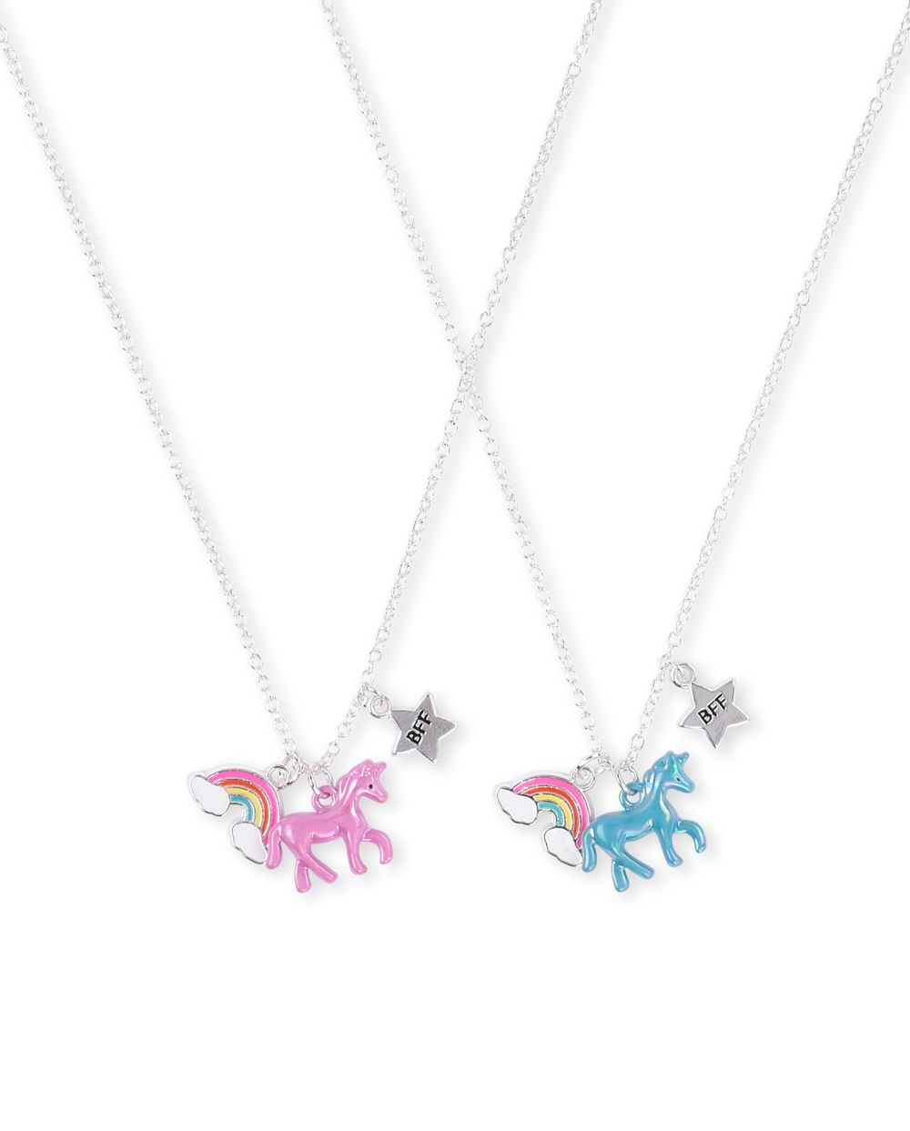 Girls Unicorn Rainbow BFF Necklace 2-Pack
