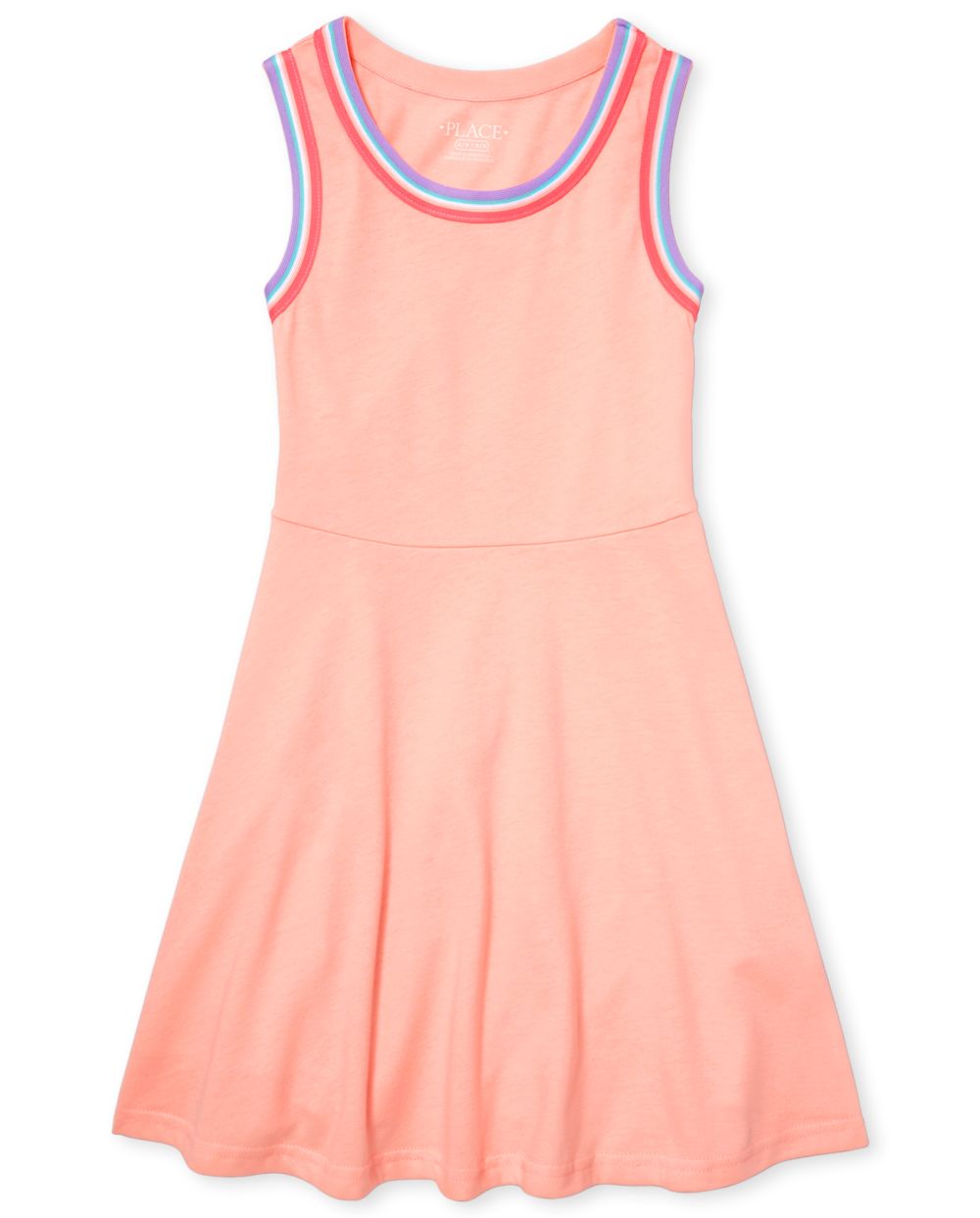 Girls Sleeveless Neon Knit Track Dress