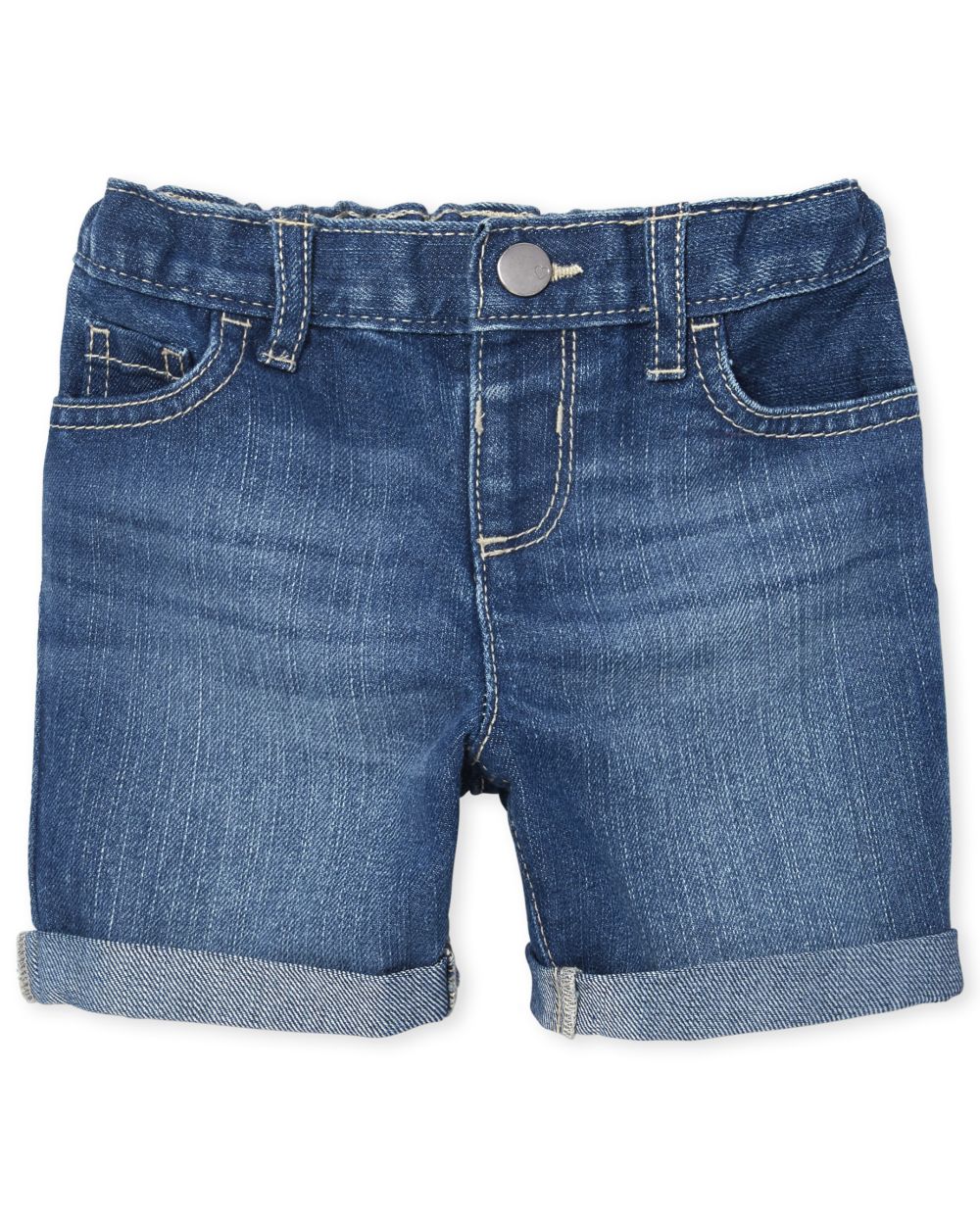 Baby And Toddler Girls Roll Cuff Denim Skimmer Shorts