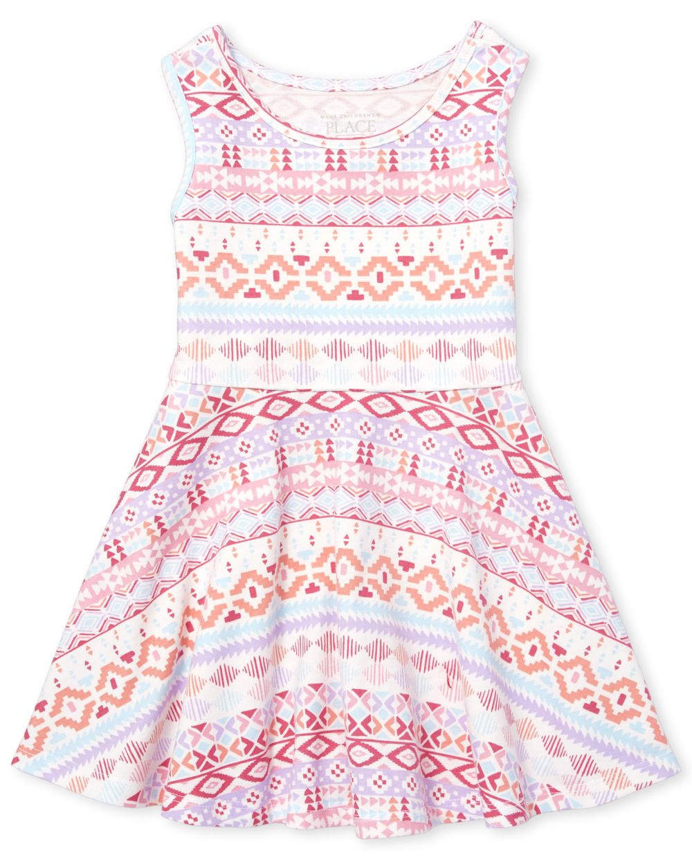 Baby And Toddler Girls Sleeveless Print Knit Skater Dress