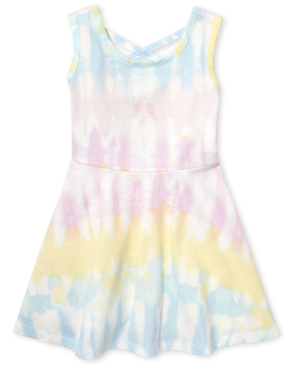 Baby And Toddler Girls Sleeveless Tie Dye Knit Cut Out Dress