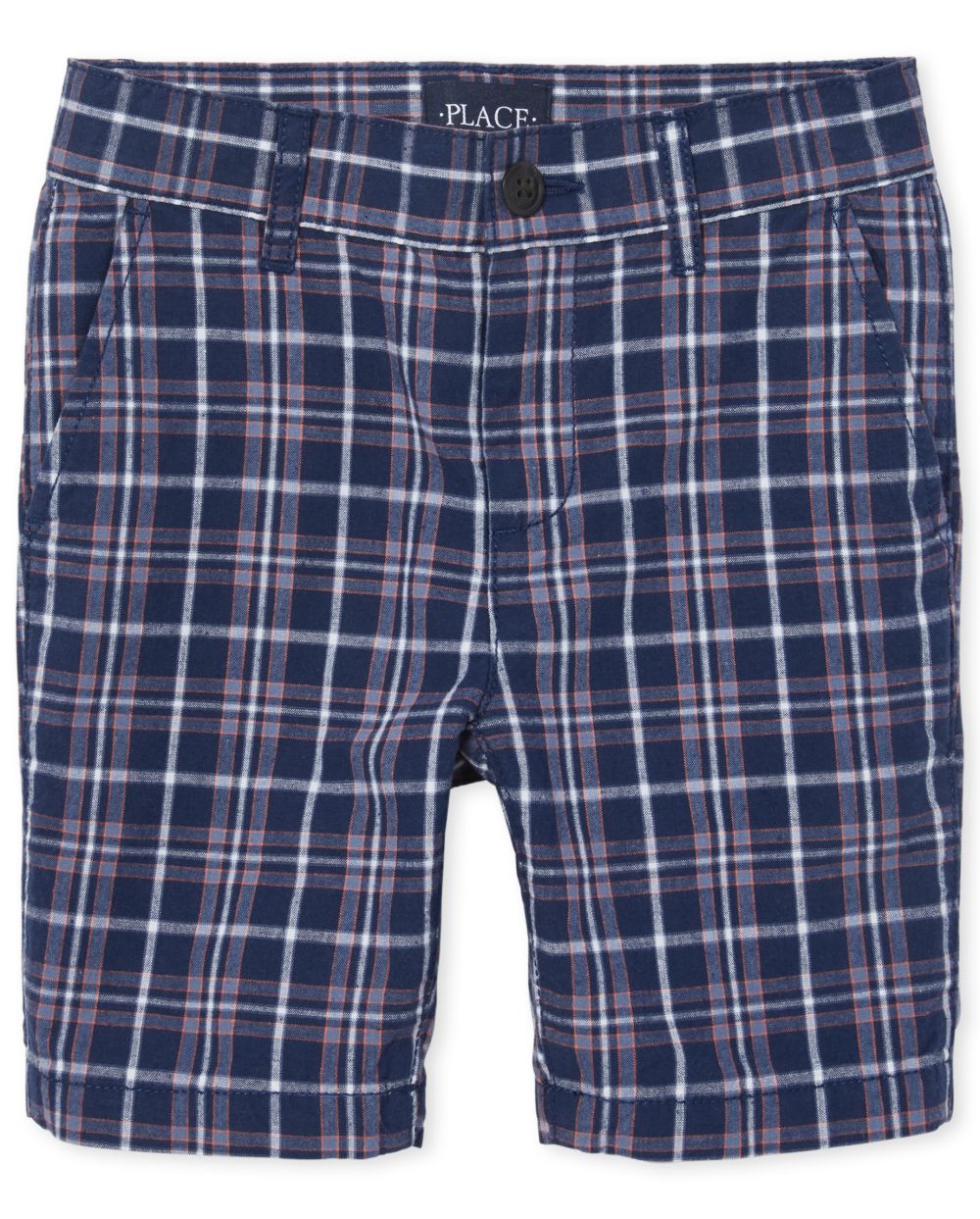 Boys Plaid Woven Chino Shorts